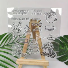 Christmas Animal Party Metal Cutting Dies And Stamps Set