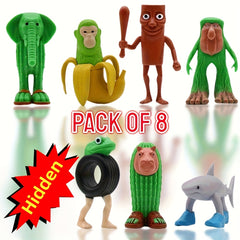 8pcs Italian Brainrot Plastic Toy Figures Desktop Ornaments