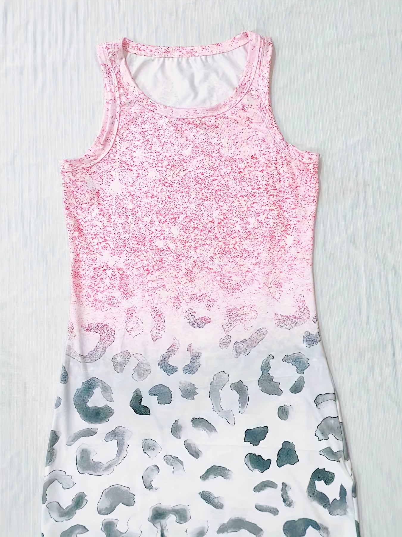 Leopard Print Bodycon Dress Sleeveless Sexy Dress Women's Clothing