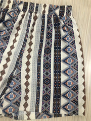 Graphic Print Smocked Waist Shorts Summer Vacation Wear