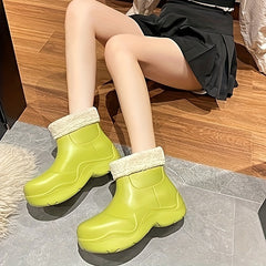 Women's Winter Rain Boots Waterproof Fleece Lined Warm Snow Boots