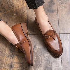 Men's Bowknot Loafer Shoes Non slip Slip On Shoes