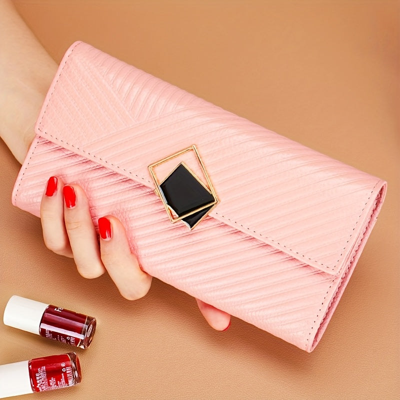 Women's Long Cowhide Leather Wallet