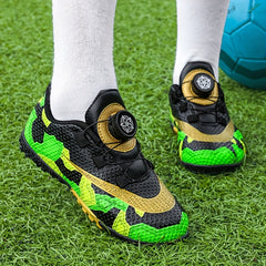 Boy's Turf Football Boots Rotating Buckle Outdoor TF Soccer Cleats