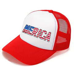 Print Trucker Hat Unisex Merica Baseball Cap Independence