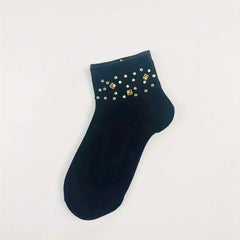 Rhinestone Crew Socks for Women