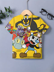 Boy's Monster Graphic T-shirt for Summer Outdoor