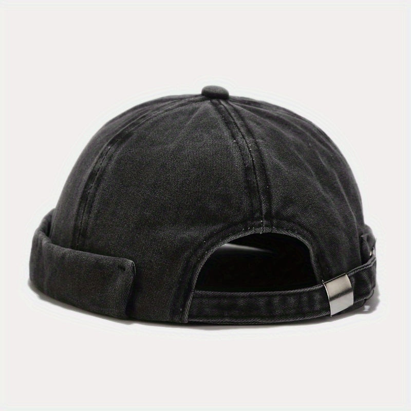 Retro Washed Melon Leather Hat Street Hip Hop All Match Landlord Hat