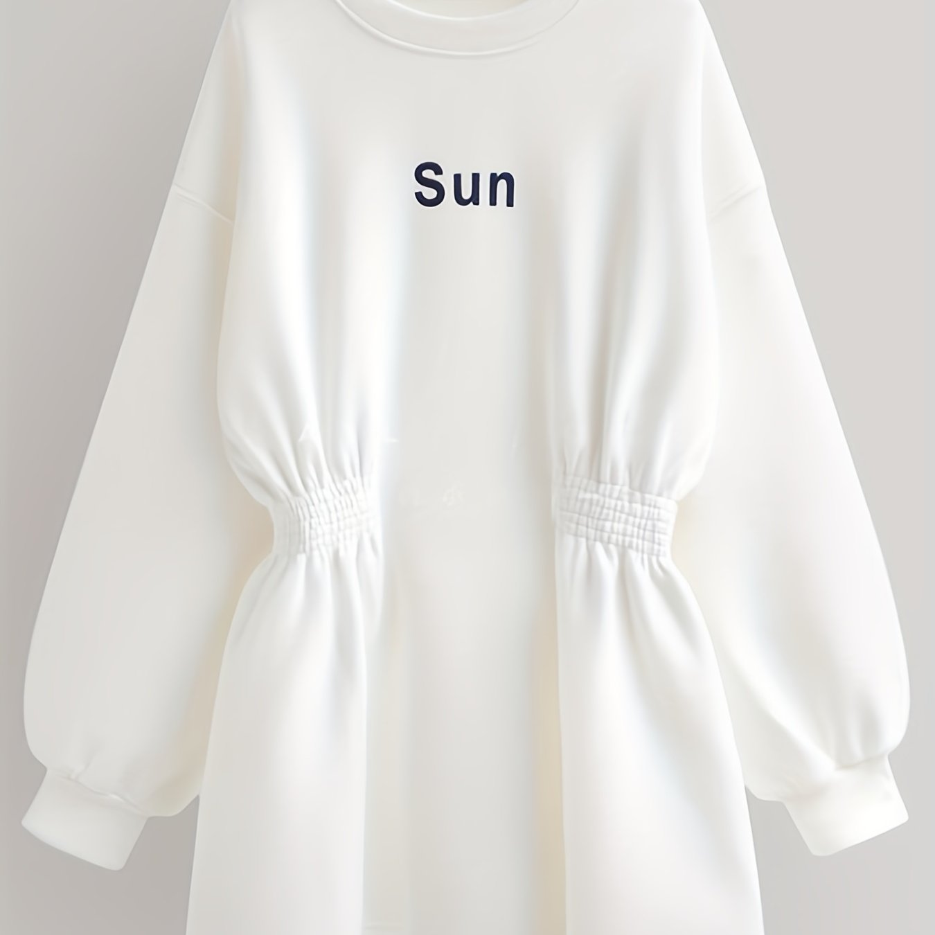 Crew Neck Sweatshirt with Cinched Waist for Women