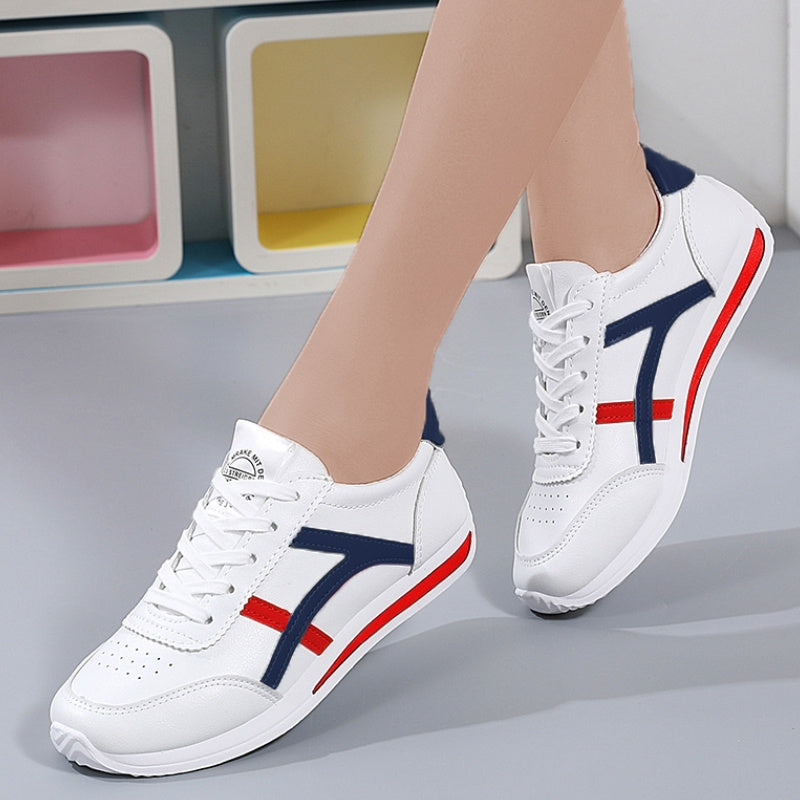 Women's Colorblock Casual Sneakers Lace Up Low Round Toe Non slip Shoes