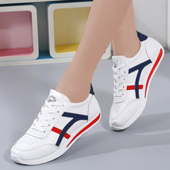 Women's Colorblock Casual Sneakers Lace Up Low Round Toe Non slip Shoes
