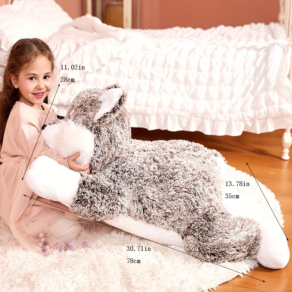 IKASA Giant Wolf Plush Toy Ultra Soft Fluffy Oversized Stuffed Animal