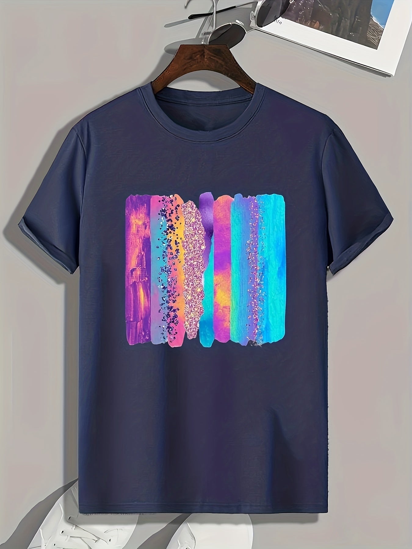 Striped Graphic Tee for Men - Casual Summer T-shirt