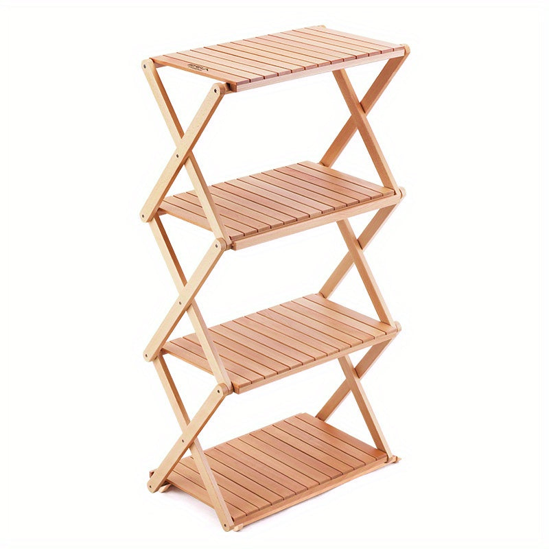 Beech Wood Camping Rack Floor layer Solid Wood Storage Rack
