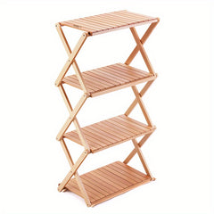 Beech Wood Camping Rack Floor layer Solid Wood Storage Rack
