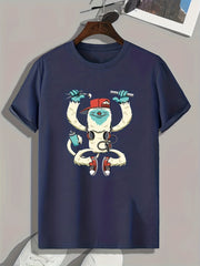 Funny Cartoon Print Men's Graphic T-shirt Summer Casual Comfy Tees