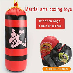 Boxing Punching Bag With Gloves - Fitness Training Sandbag
