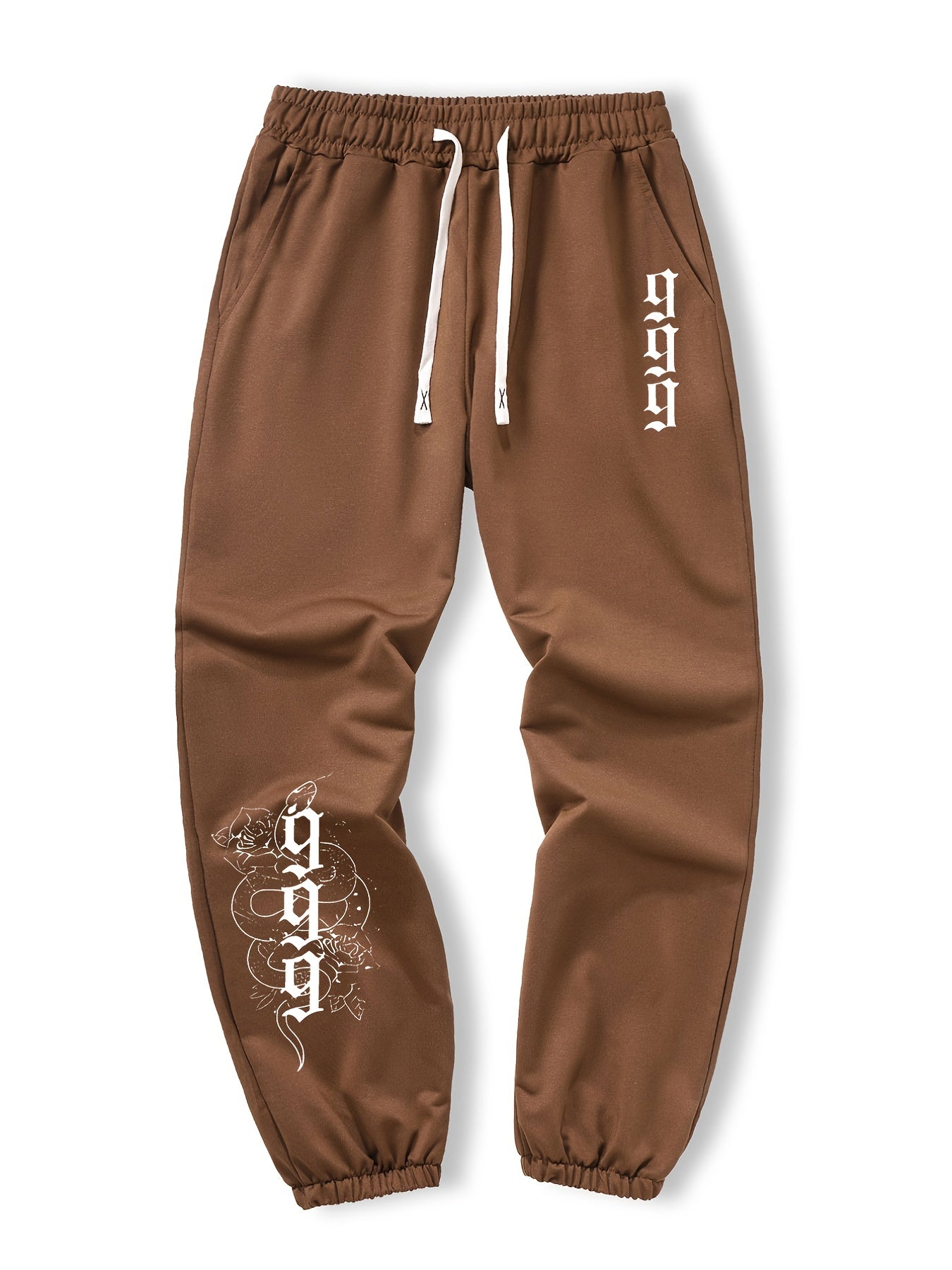Men's Stylish Pattern Pants Casual Loose Drawstring Sweatpants