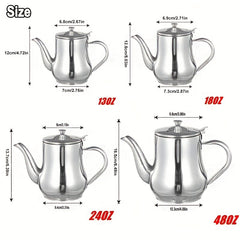Stainless Steel Pot with Filter and Seasoning Bottle for Kitchen Storage