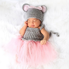 2pcs Baby Hats and Dress Set for Newborn Photography