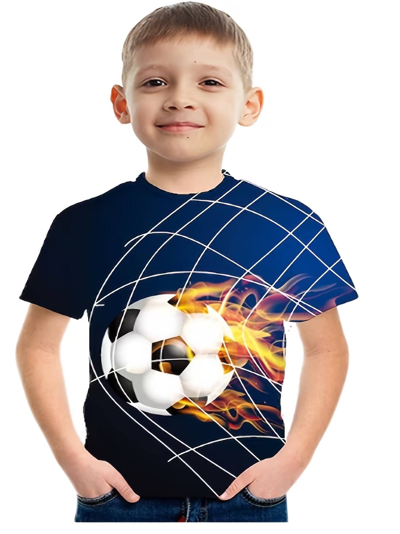 Active Boy's Football Graphic T Shirt 3D Print Short Sleeve Tee