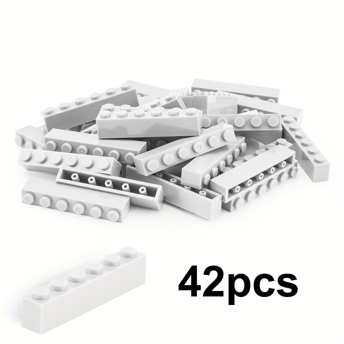 42pcs 1x6 High Brick Kids Puzzle Toy DIY Small Particle Blocks
