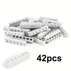 42pcs 1x6 High Brick Kids Puzzle Toy DIY Small Particle Blocks