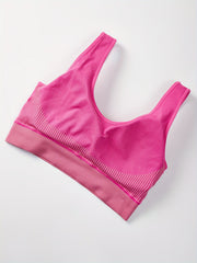 2 Pack Plus Size Striped Print Sporty Bra Set Women's Plus Stretchy