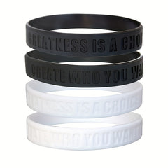 4PCS Rubber Wristband Bracelet Sports Bracelet