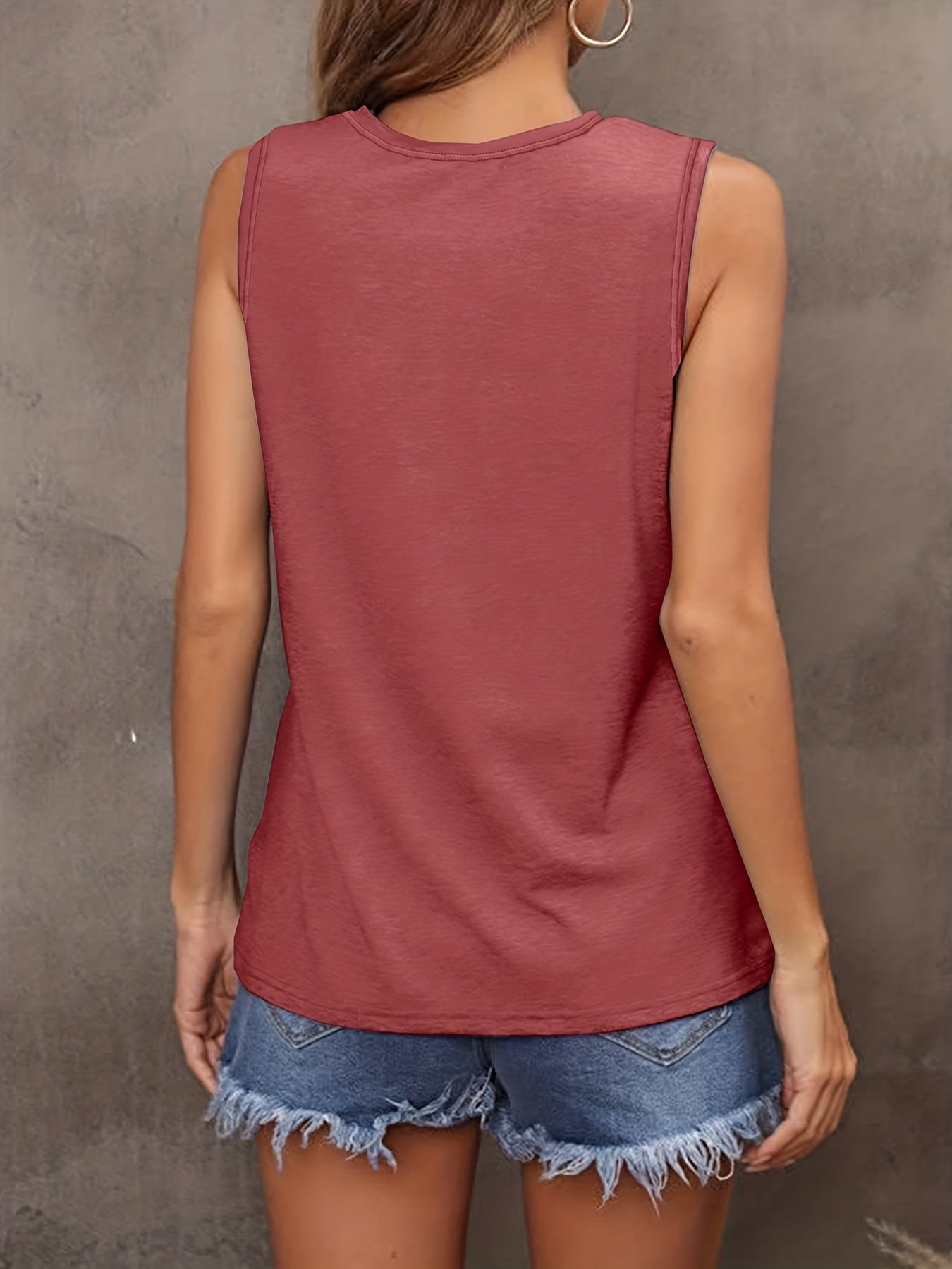 Strawberry Print Sleeveless Tank Top Summer Women's Clothing
