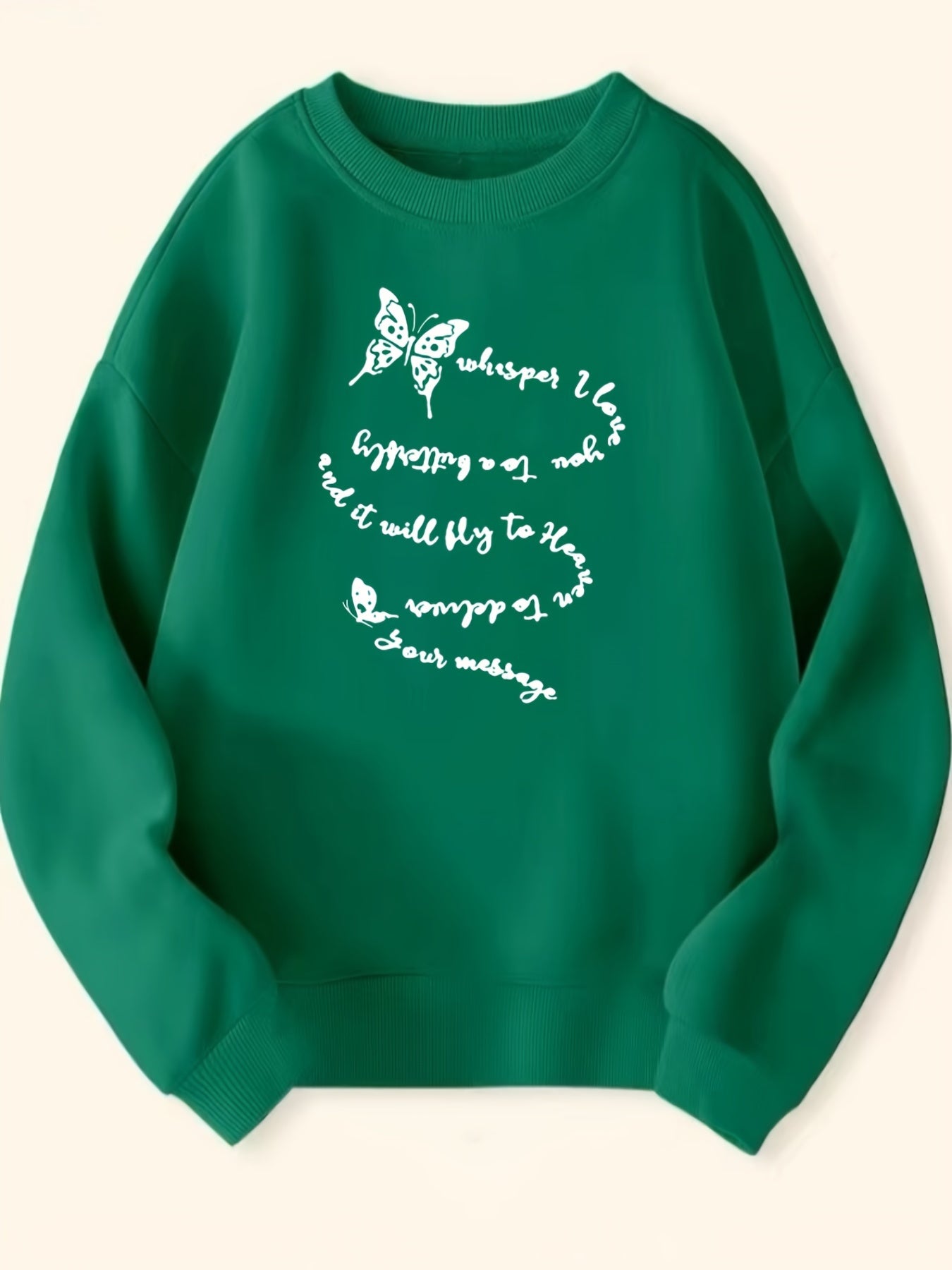 Girls Butterfly Print Long Sleeve Sweatshirt Top Pullovers