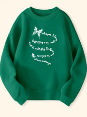 Girls Butterfly Print Long Sleeve Sweatshirt Top Pullovers