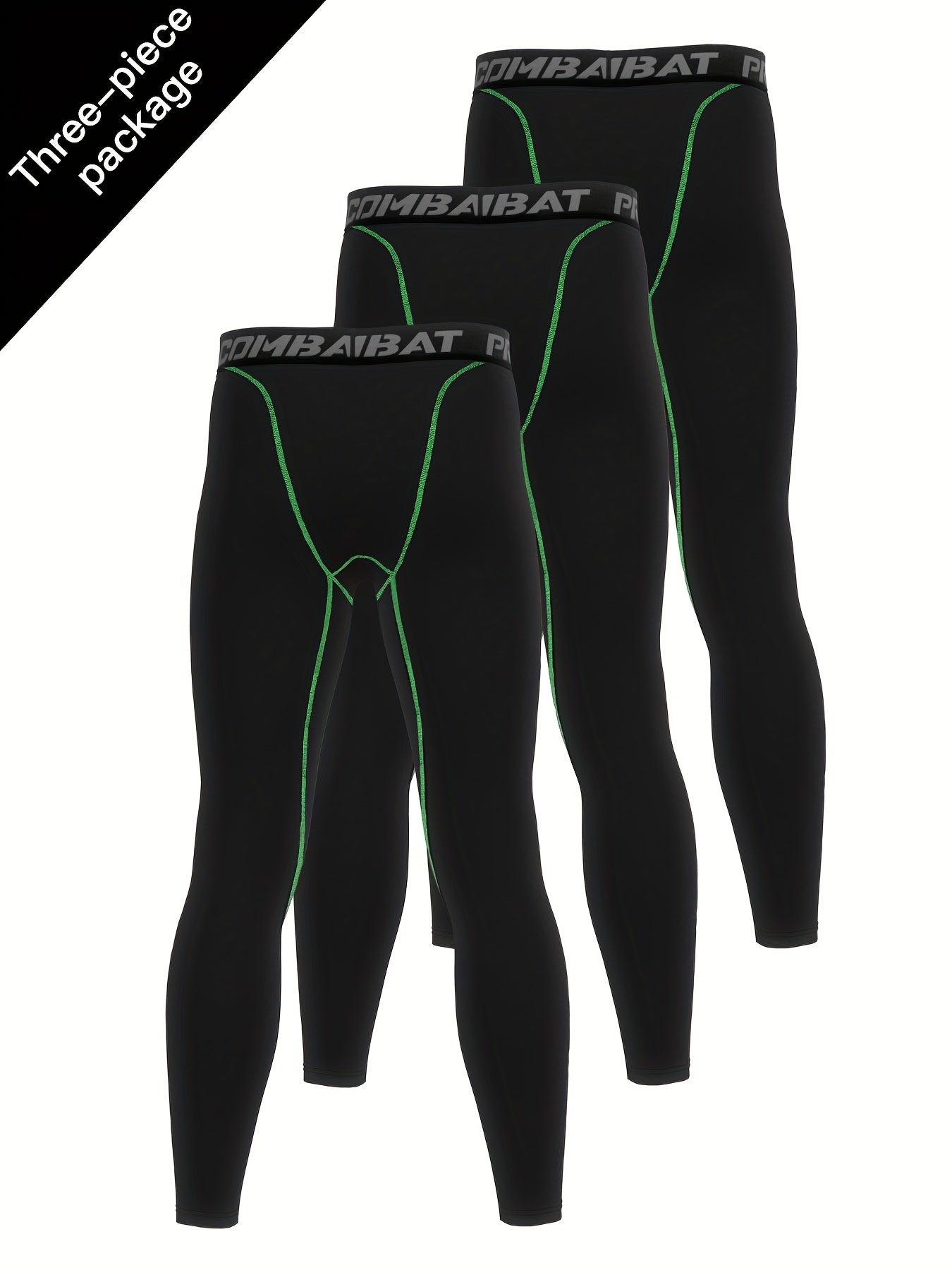 Men's 3pcs Leggings Active Quick Drying Sports Compression Pants