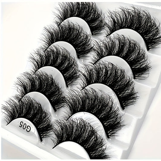 5 Pairs 8D Faux Mink Lashes Thick Volume Fluffy False Eyelashes