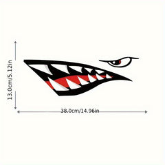 2pcs Shark Teeth Large Waterproof Sticker Removable Decals