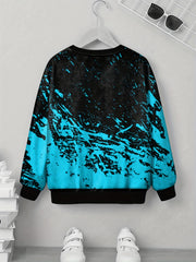 3D Block Ice Elements Print Sweatshirt Teens Kids Casual Street Wear