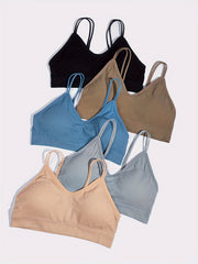5Pcs Solid Wireless Bras Stretch Intimates Women's Lingerie & Underwear