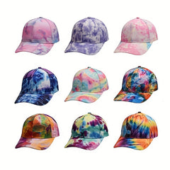 Tie Dye Print Baseball Cap Hip Hop Colorful Dad Hats Lightweight Adjustable Sun