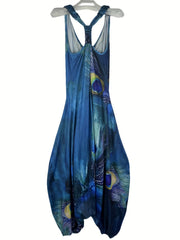 Graphic Print V Neck Jumpsuit for Women