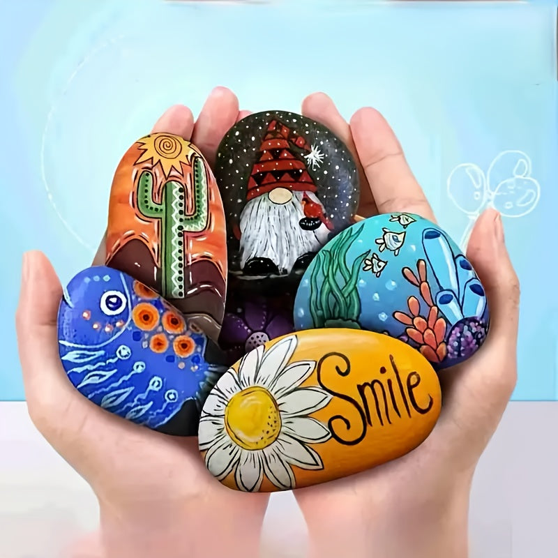 Large Smooth Drawing Stones for Arts & Crafts - 8 Stones