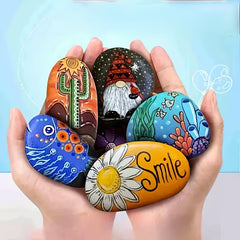Large Smooth Drawing Stones for Arts & Crafts - 8 Stones