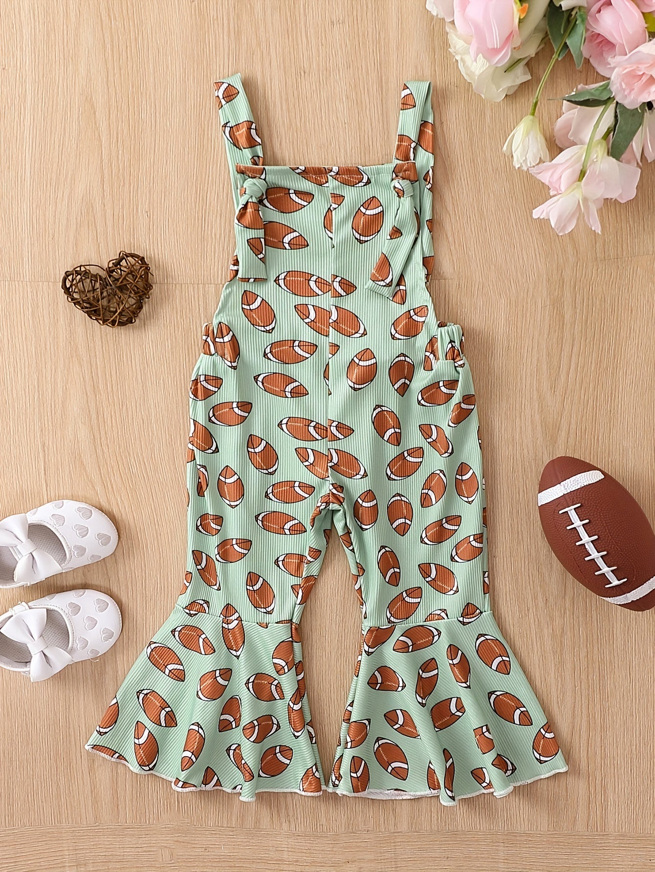 Baby Girls Rugby Graphic Print Overalls Clothes