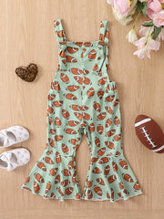 Baby Girls Rugby Graphic Print Overalls Clothes