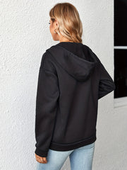 Zip Up Hoodie Kangaroo Pocket Long Sleeve
