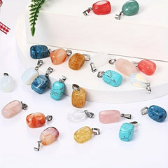 50Pcs Random Colors Crystal Stone Beads Pendants Charms For Jewelry Making