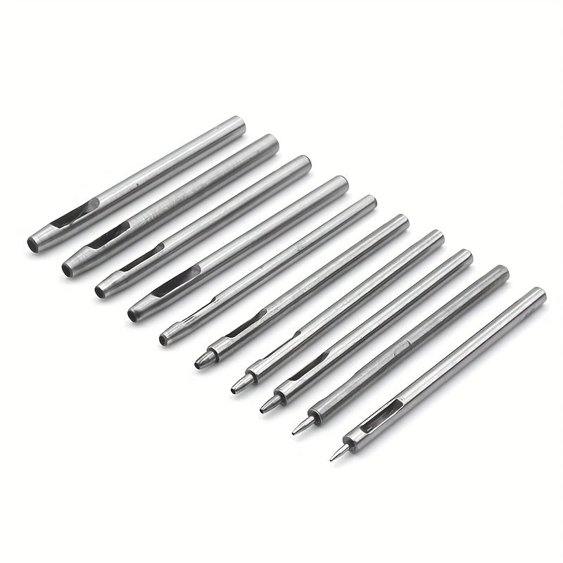 10pcs Leather Hole Punch Cutter Set Leather Working Tools DIY Craft Tool Kit