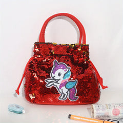 Sequin Unicorn Doll Handbag Coin Purse for Girls