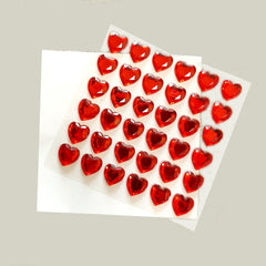 3D Red Heart Plastic Beauty Sticker for Nails Hair Face