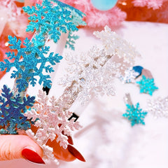 30pcs Christmas Glitter Snowflake Ornament Patch Set