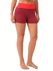 High Waist Honeycomb Yoga Shorts Quick Drying Butt Lifting Slimming Gym